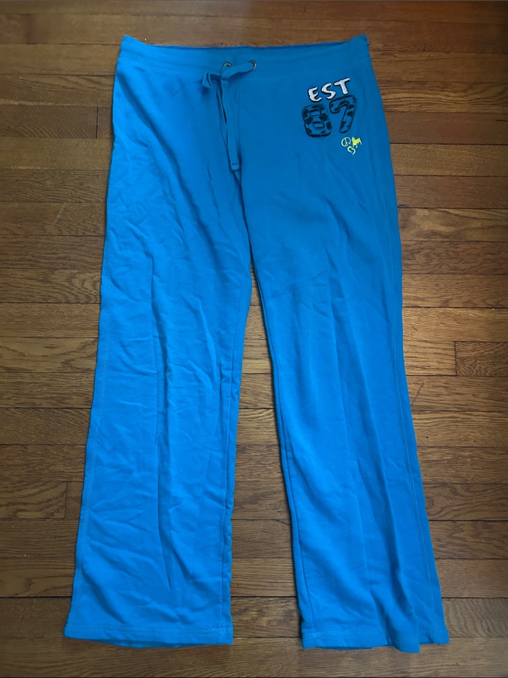 Aeropostale Bright Blue Lounge Pants with Drawstring Size Large